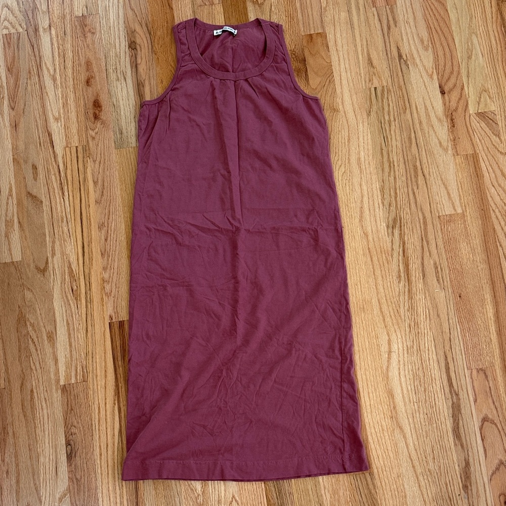 American Giant racer back mid T-shirt dress tank size small mauve color NWOT